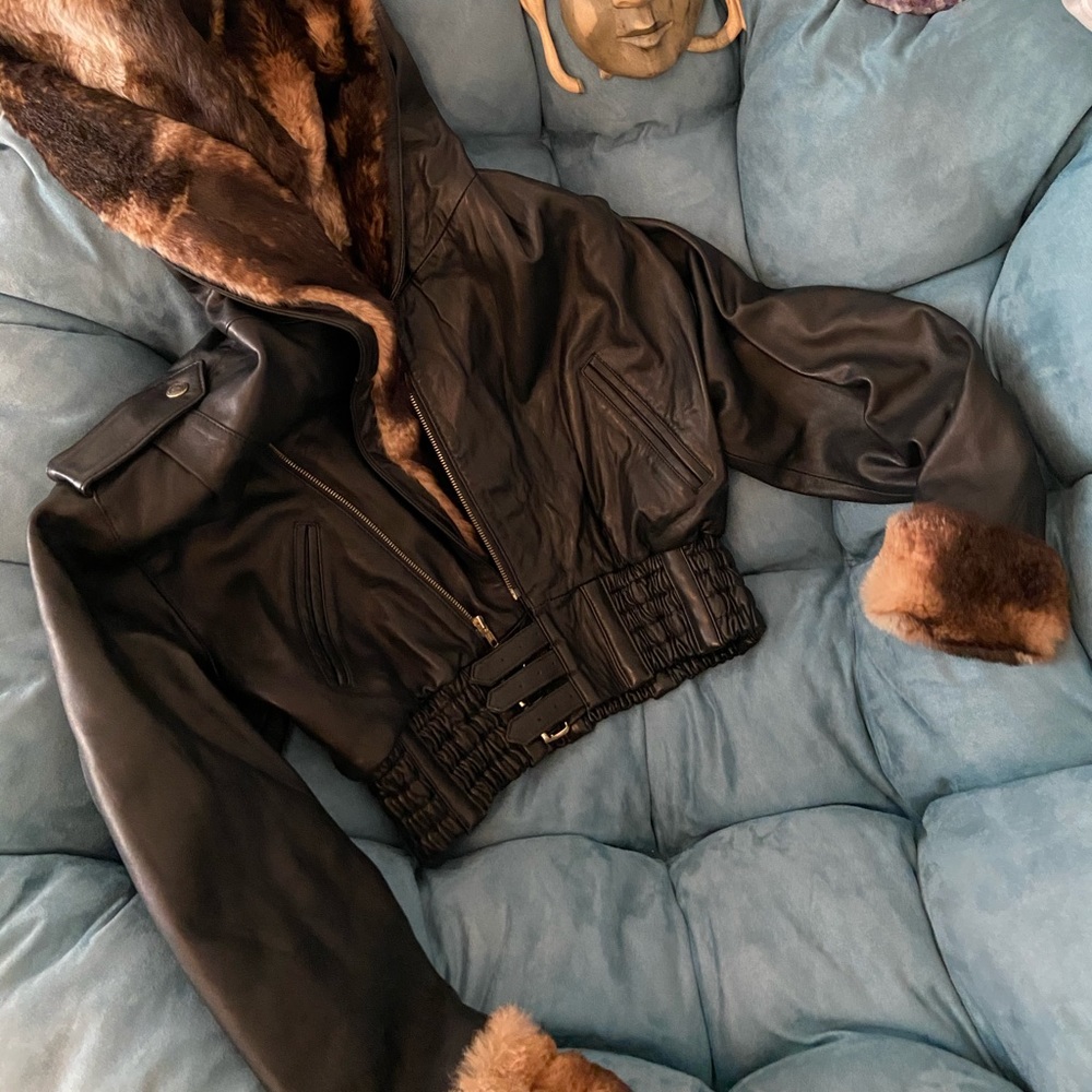 🔥SOLD🔥 Sebastian Fine Fur Leather Bomber💕✌🏻